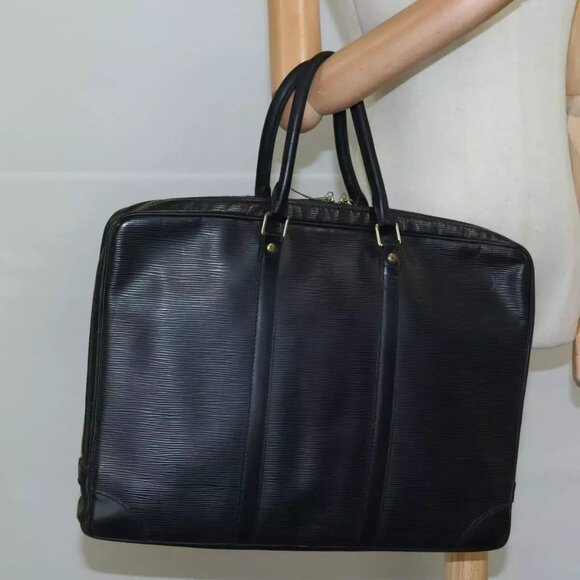 LOUIS VUITTON Epi Porte Documents Voyage Business Bag Black - Picture 5 of 16